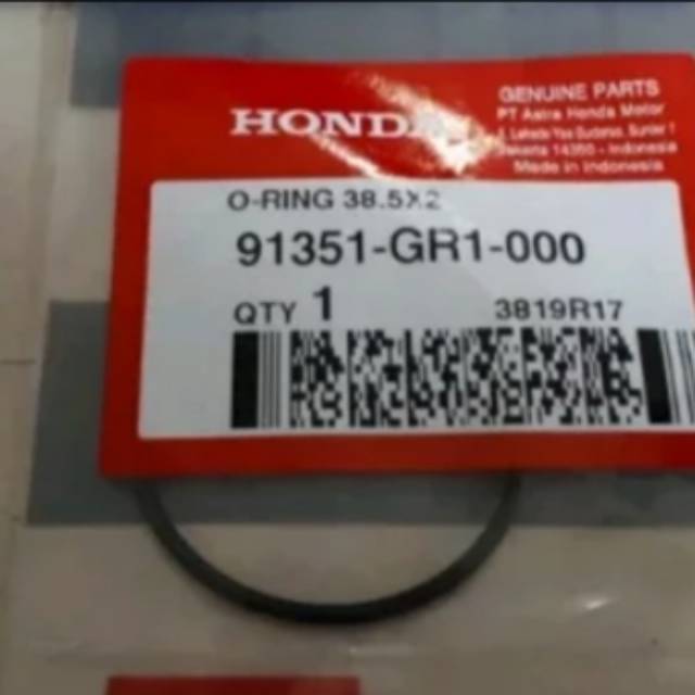 91351-GR1-000 ORING PULLEY POLY PULLEY PULLEY 38.5 X 2 BEAT SCOOPY SPACY CARBON BEAT SCOOPY VARIO 12