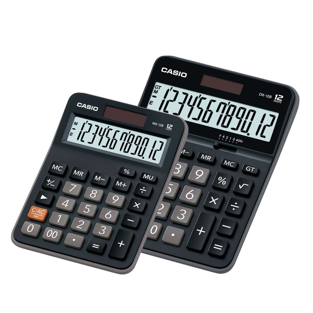 เครื่องคิดเลขแพ็คคู่ สีดำ คาสิโอ DX-12B+MX-12B Duo Casio Dual Pack Calculator Black DX-12B + MX-12B 