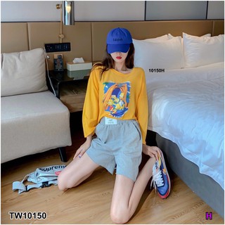 TwinsShopVip💗พร้อมส่ง TW10150 set เสื้อ Simpson + กางเกงขาสั้น