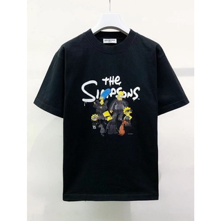 แฟชั่น เสื้อยืดแฟชั่น เสื้อยืดแขนสั้น พิมพ์ลาย Balenciaga Simpson สําหรับผู้ชาย และผู้หญิง