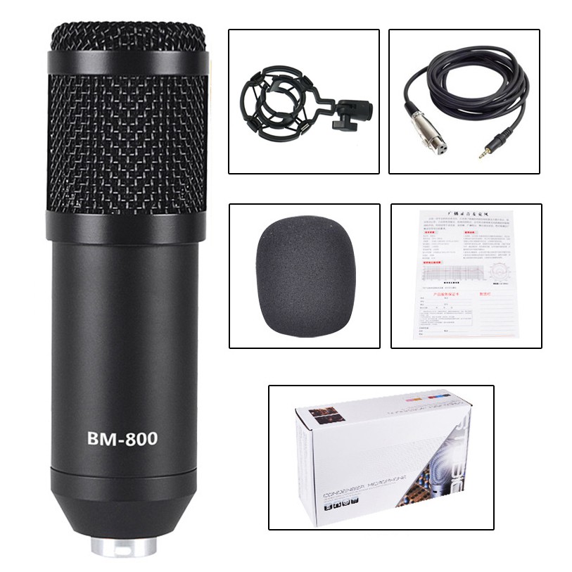 คอนเดนเซอร์ไมโครโฟน BM800 ไมโครโฟนสดระดับมืออาชีพ Condenser microphone BM800 Professional live microphone