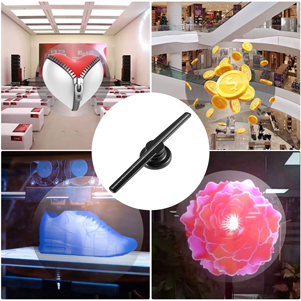Cancer309 พัดลมระบายความร้อน โฮโลแกรม 3D 42 ซม. 2 ใบพัด Led 100‐240V