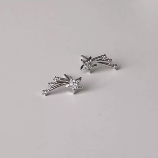 Winterwinter Jewelry Silver925 : เครื่องประดับเงินแท้ เงินแท้925 ต่างหูดาวตก ( ขนาด 1 cm )