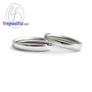 Finejewelthai-แหวนคู่-แหวนเงินแท้-แหวนเกลี้ยง-Couple-Silver-Ring - RC141200 (สามารถเลือกสีตัวเรือนได้)