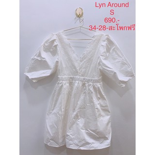 เดรสสั้น เดรสแขนพอง LYN AROUND SIZE S