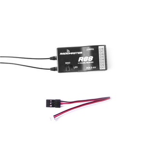 RadioMaster R88 2.4GHz 8CH Over 1KM PWM Nano Receiver Compatible FrSky D8 Support Return RSSI รีซีฟเวอร์ Radio