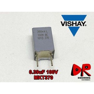 (10 ชิ้น) 0.39uF 100V 394 390nF MKT370 ตัวเก็บประจุ ยี่ห้อ Vishay BC