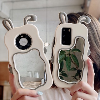 สําหรับ Huawei Nova 9 9Pro 10 8 8Pro 7 7Pro 5 P50 P40 Mate40 Mate50 Pro Vivo Y81 Y81i เคสมือถือ Soft TPU Case เคสป้องกัน Wave Trend Mirror Cute Cartoon Rabbit เคสซิลิโคน เคสโทรศัพท์ มีเชือกคล้อง