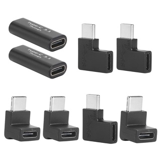 1Pcs USB C Adapter Type-C ชายหญิงหญิงหญิงขวาและซ้ายมุม90องศาอะแดปเตอร์สำหรับแท็บเล็ตแล็ปท็อป