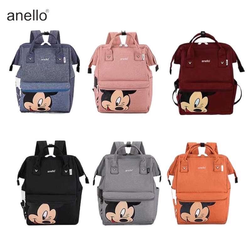 [พร้อมส่ง] 👜🎒กระเป๋า Anello Mickey ใบใหญ่ มี 5 สี กระเป๋า Anello Đisnēy