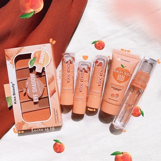 เซตพีช Gift set peach ได้ทั้งหมด6ชิ้น พาเลตอายแชโดว์&amp;บลัช,ลิปสติกเนื้อแมท3สี,บีบีพีช,มาสคาร่าใสพีช