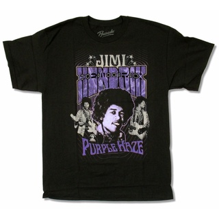 เสื้อยืดผ้าฝ้าย พร้อมส่ง เสื้อยืดแขนสั้น คอกลม ผ้าฝ้าย 100% พิมพ์ลาย Jimi Hendrix Smile สีม่วง แฟชั่นฤดูร้อน สําหรับผู้ช