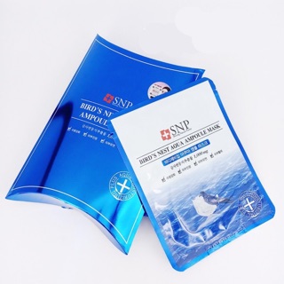 SNP Bird’s Nest Aqua Ampoule Mask (Made in Korea) มาส์กหน้า รังนก จากเกาหลี ช่วยฟื้นฟูผิวให้สดใส เปล่งปลั่ง กระจ่างใส