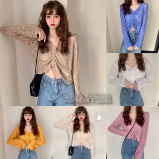 Suri_official 🌻 พร้อมส่ง 🌻 เสื้อแขนยาวผ้าถักไหมพรม #5833-1