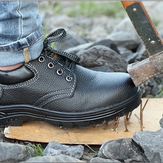 MVP Hot!!!!รองเท้าเซฟตี้ หัวเหล็ก หนังเทียม PU safety shoes รองเท้าผู้ชายพื้นยางกันลื่น