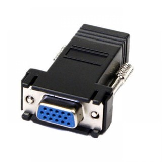 อแดปเตอร์แปลง VGA เป็นสาย LAN VGA to LAN VGA to RJ45 ตัวเมีย (สีดำ)