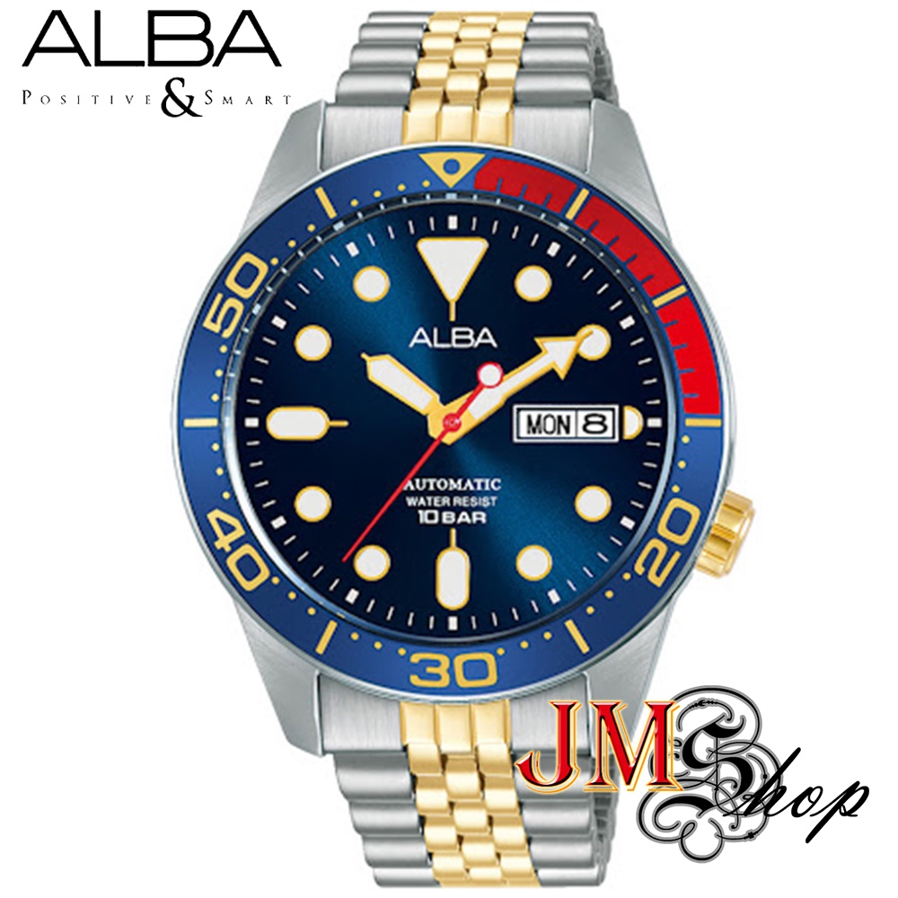 ALBA Automatic นาฬิกาข้อมือผู้ชาย สายสแตนเลส รุ่น AL4185X1 (สองกษัตริย์ / Pepsi)