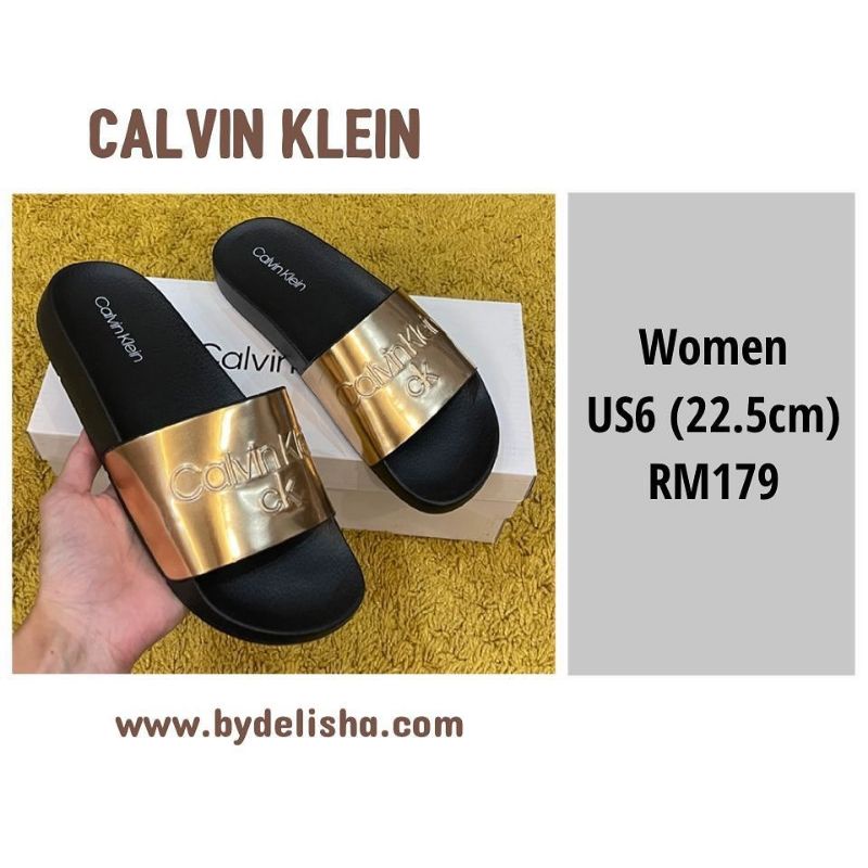 รองเท้าแตะผู้หญิง Calvin Klein Avery Gold US6