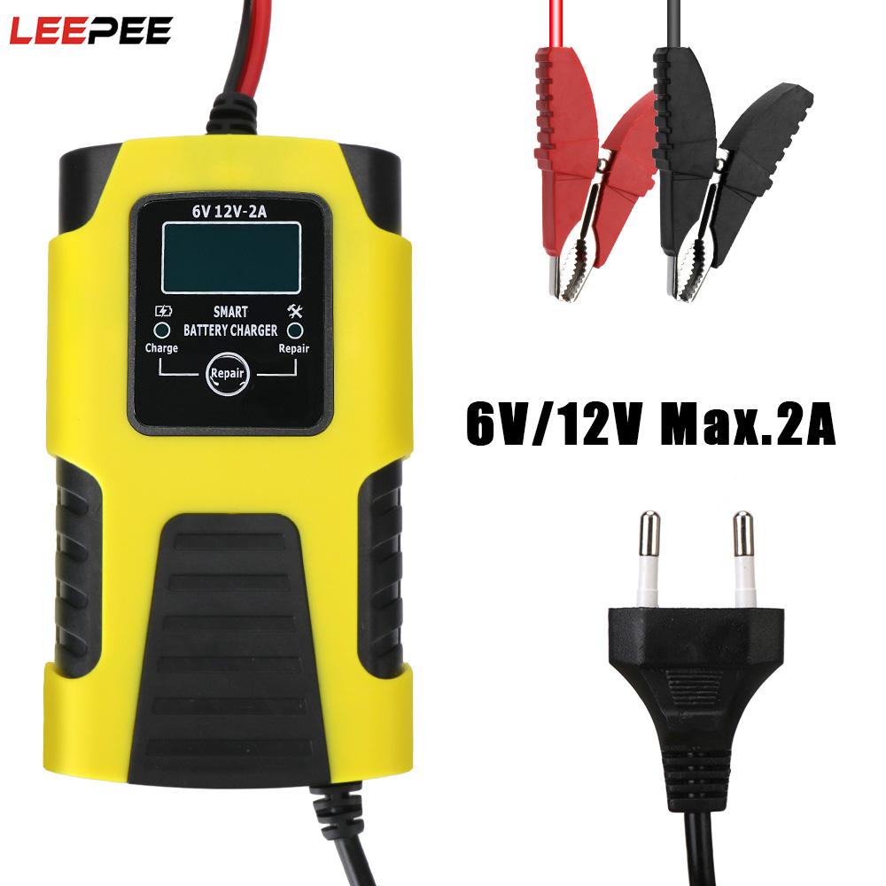Car Battery Charger Digital LCD Display EU Plug Full Automatic Power Pulse Repair Chargers 6V/12V 2A