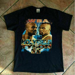 เสื้อยืดผ้าฝ้ายพิมพ์ลายGildan -   Rare Mike Tyson Evander Holyfield t shirt GILDAN shirt reprint yu3M S-4XL