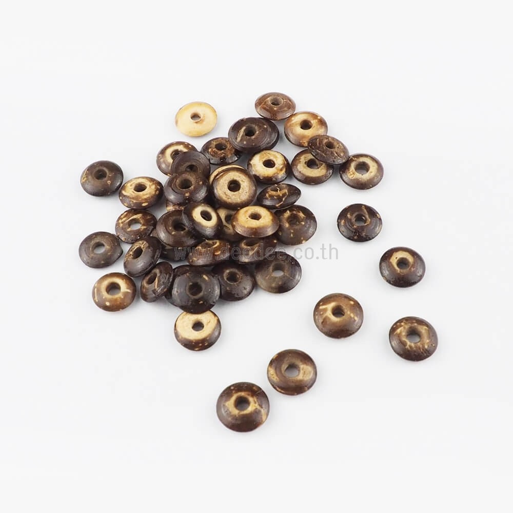 ลูกปัดกะลา กระดุมกะลา  ขนาด 8มิล 11มิล 12มิล สำหรับตกแต่งเสื้อผ้า งานD.I.Y
