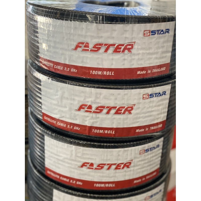 สายสัญญาณดาวเทียมและCCTV RG6 ยี่ห้อ PSI Faster 100 เมตร สีดำ