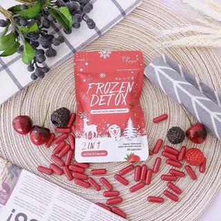 (แท้) Frozen Detox &amp; Fiberry  60 Caps ผลิตภัณฑ์เสริมอาหาร 2in1 ดีท็อกซ์และไฟเบอร์