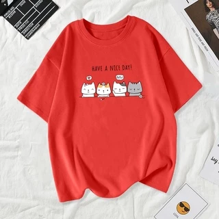เสื้อยืดผู้หญิงแฟชั่นสาวลายการ์ตูนน่ารักโอเวอร์ไซส์เสื้อผ้าแฟชั่นส่วนยาวหลวมของเวอร์ชั่นเกาหลีสวมใส่สบายมากA58