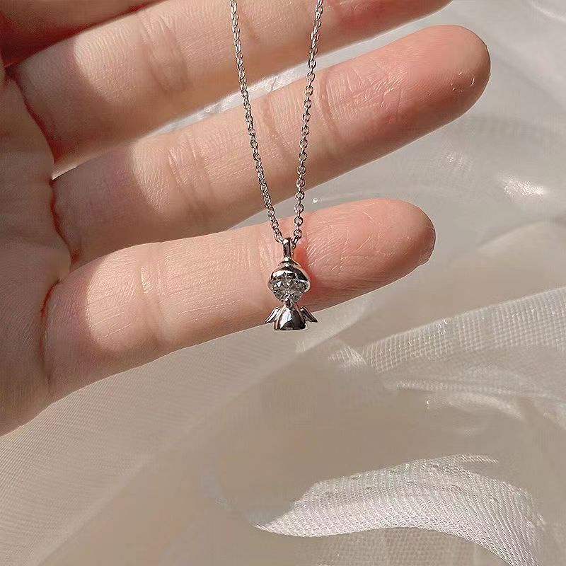 Cocojewelry สร้อยคอโซ่ จี้รูปนางฟ้า ประดับเพทาย แฟชั่นเกาหลี สําหรับผู้หญิง