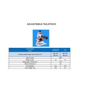 ADJUSTABLE TAILSTOCK เทลสต๊อก แบบปรับได้