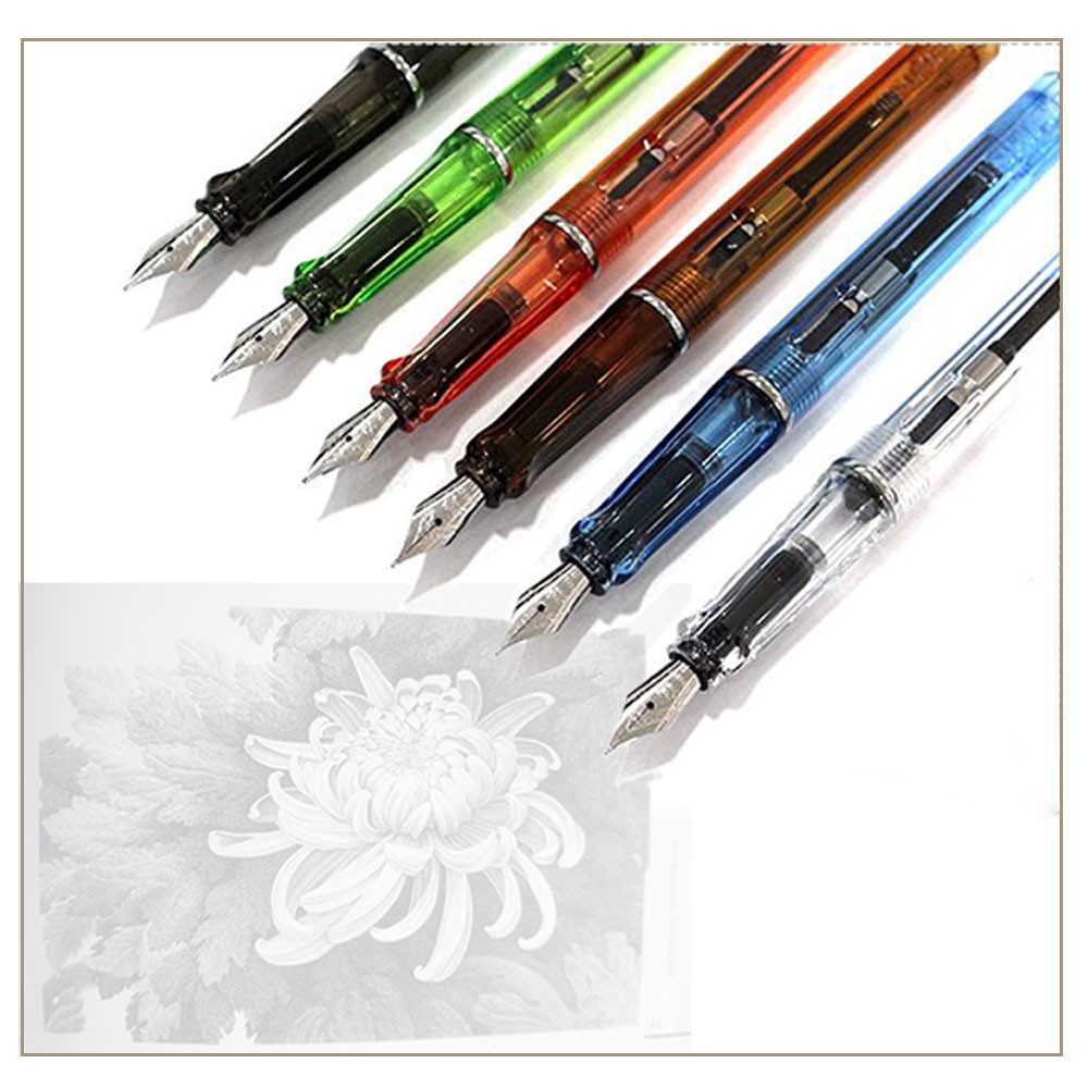 New Portable Durable Transparent Demonstrator Fine Nib Fountain Pens ...