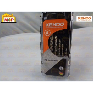 KENDO 11602933 ดอกสว่านเจาะเหล็กสีเงิน ขนาด 2-3-4-5-6-8 mm. 6 ตัวชุด