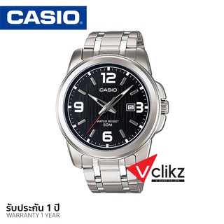 CASIO นาฬิกาสุภาพบุรุษ MTP1314D-1AVDF- นาฬิกาข้อมือ สีเงิน/ดำ - vclikz