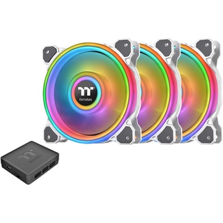 THERMALTAKE Riing Quad 12 RGB Radiator Fan TT Premium Edition 3 Fan Pack - White (Controller included)  CL-F100-PL12SW-A