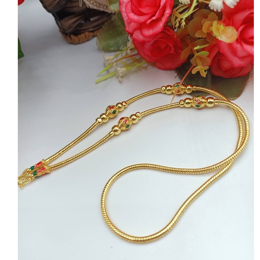 jewelryshop365 K235 สร้อยคอลงยางานปราณีต น้ำหนัก1บาท ลงลายละเอียดด้วยมือคุณภาพเกรดAAA ใส่ติดตัวได้ตลอดไม่ลอกไม่ดำ