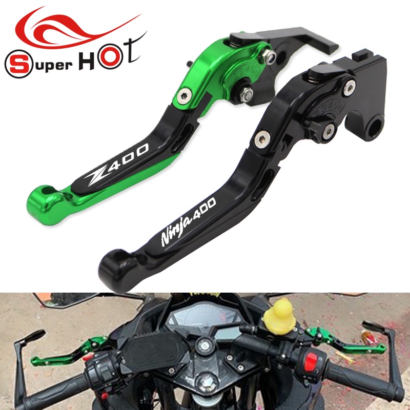 [การปรับเปลี่ยนยานยนต์] เหมาะสําหรับ Kawasaki Z400 Ninja NINJA400 ดัดแปลงอุปกรณ์เสริมก้านเบรคมือจับคลัตช์ CNC แตรพับ