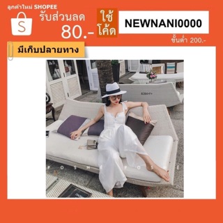 ชุดจั้มสูทชีฟองผูกไหล่ขายาว (8284)