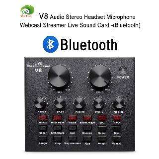 V8 Audio Stereo Headset Microphone Webcast Streamer Live Sound Card(Bluetooth)V8 BT USBเสียงชุดหูฟังไมโครโฟน Webcast