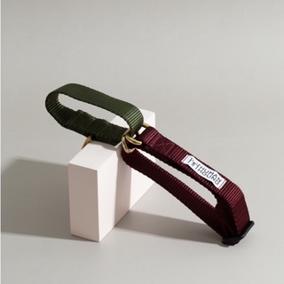 ปลอกคอสุนัข Human and  Hound - Martingale Dark Olive / Burgundy ปลอกคอฝึกสุนัข