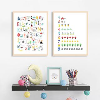 Canvas Painting Nordic Prints Home Decor Baby Intelligence Test Alphabet Wall Art Picture Watercolor Simple Poster Unframed