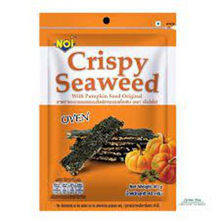 Noi Seaweed Pumkin 40g. เอ็นโอไอ สาหร่ายอบกรอบผสมเมล็ดฟักทอง 40 กรัม