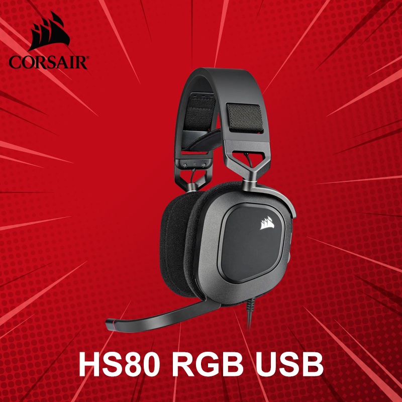 หูฟังเกมมิ่ง Corsair รุ่น HS80 RGB USB ประกันศูนย์ 2 ปี