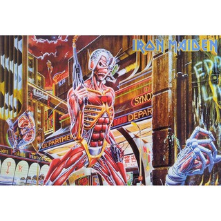 โปสเตอร์ รูปวาด วง ดนตรี เฮฟวีเมทัล IRON MAIDEN 1975 POSTER 24”x35” Inch English Heavy Metal V5