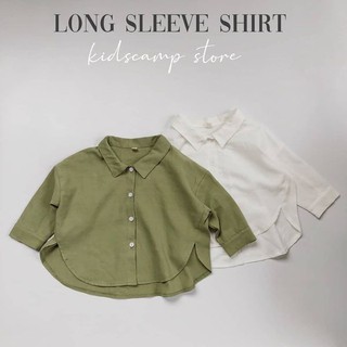 Long sleeve shirt เสื้อเชิ้ตแขนยาวเด็ก รุ่นใหม่ สวม ใส่สบายผ้านิ่มลื่น ไม่ร้อนแน่นอนค่าา