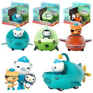 Octonauts คอลัมน์เรือดําน้ํา รถของเล่น ตุ๊กตาเรือดําน้ํา บาร์นาเคิล Kwazii ฉลามดึงกลับยานพาหนะ ของขวัญสําหรับเด็กชายและเด็กหญิง