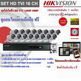 HIKVISION 16 CH ชุดกล้องวงจรปิด 16 CH