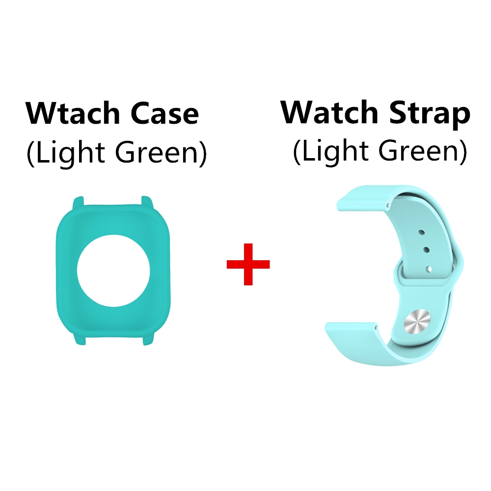 สายนาฬิกาข้อมือ ซิลิโคน + เคส 2 in 1 สําหรับ xiaomi amazfit gts smart watch #7