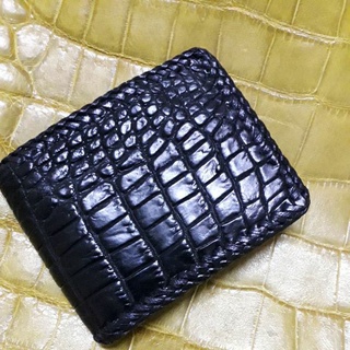 crocodile wallet กระเป๋าสตางค์  Crocodile Wallet Alligator black lacingsuper gradeพร้อมใบครอบครองผลิตภัณฑ์จระเข้ตามcites