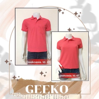 เสื้อโปโลกวาง Geeko แท้100% ชาย/หญิง ID47 สีโอรสเข้ม