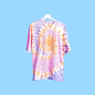 เสื้อมัดย้อมCotton100% โอเวอร์ไซส์ พร้อมส่ง มัดย้อมพาสเทล มัดย้อมไปทะเล สีสันสดใส